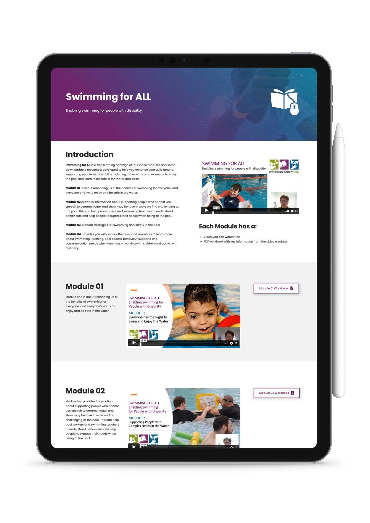 Picture of iPad with Swimming for All