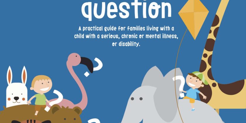 illustration of zoo animal, children and question marks