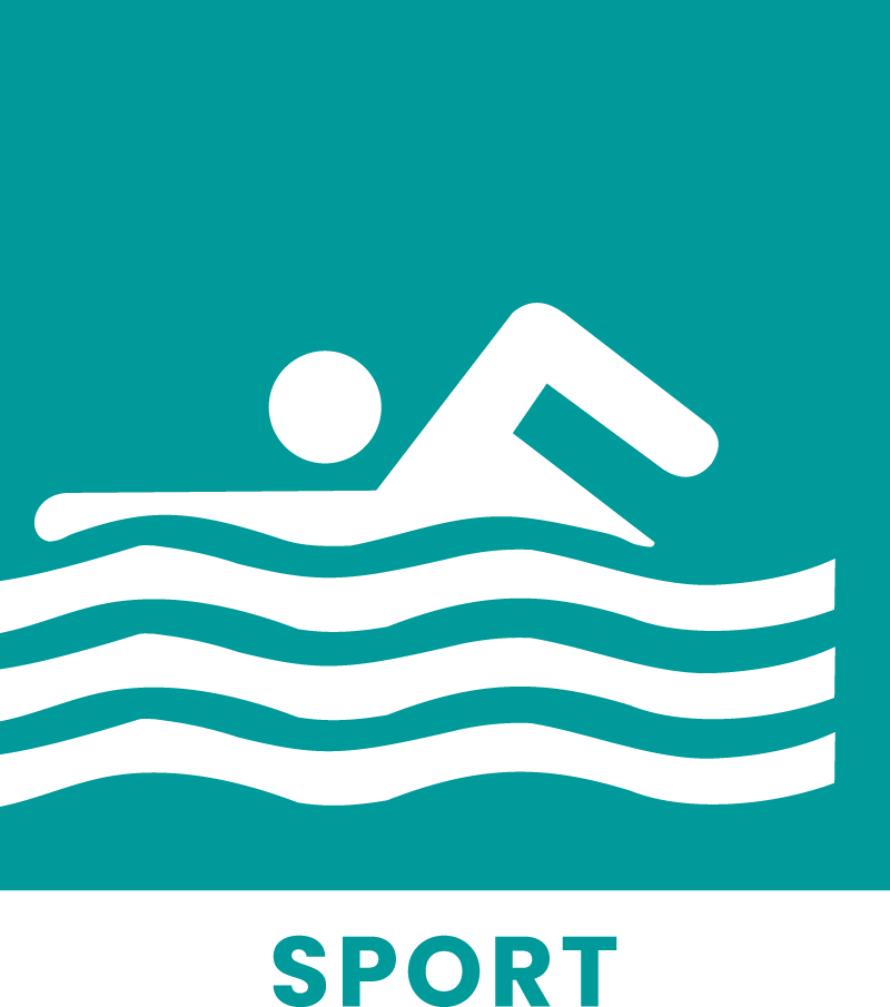 Icon showing person swimming