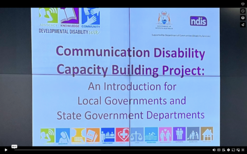 Communication Disability workshop for local and state govt DAIP - vimeo start screen image