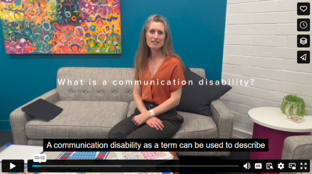 DDWA Vimeo what is a communication disability start screen image