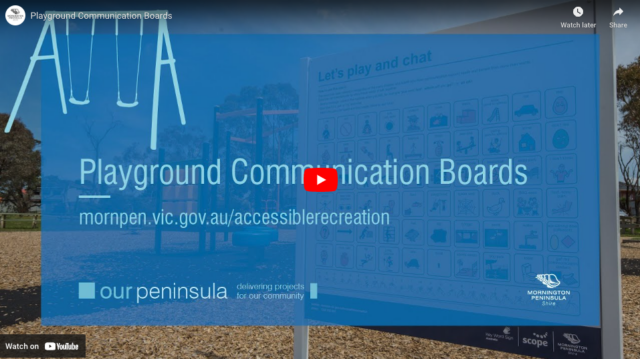 Playground Communication Boards at Mornington Peninsula Shire YouTube video start screen image