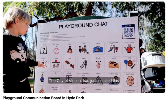 City of Vincent Playground Chat Communication Board - child