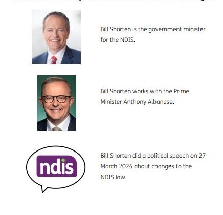 Inclusion Australia's Easy Read on a new law about changes to the NDIS (cover page)