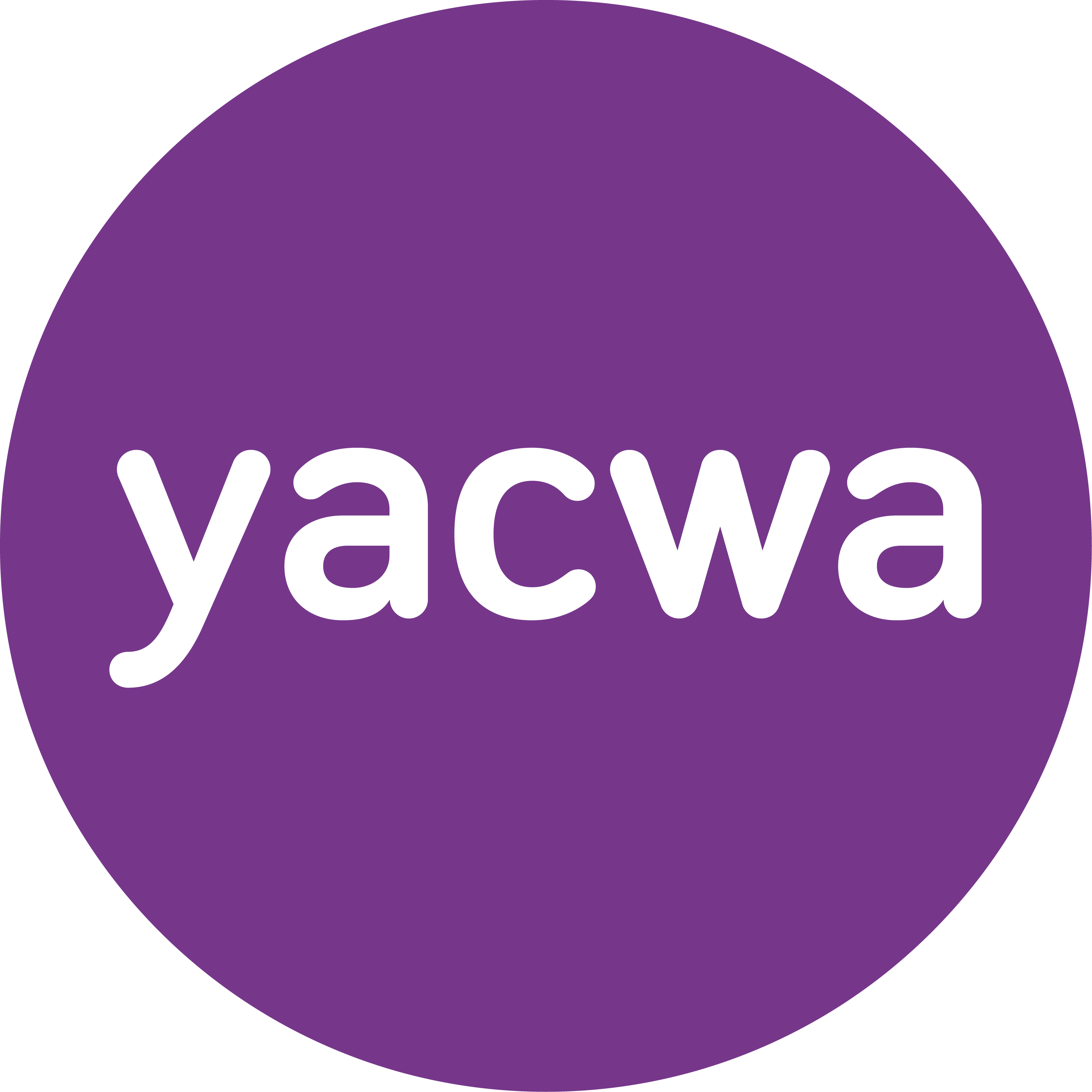 Youth Advisory Council (YACWA) logo - purple circle with YACWA writing in white