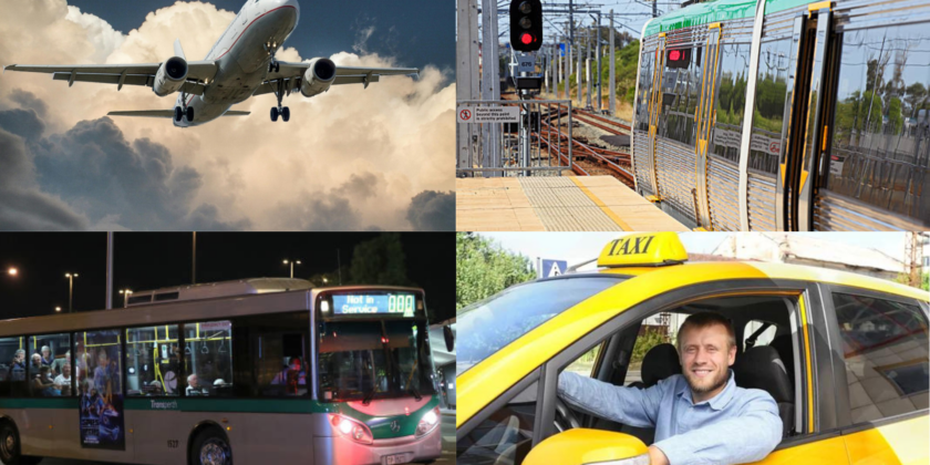 TRANSPORT Planes Trains Automobiles Bus Taxi