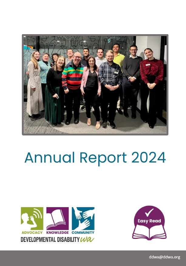 2024 DDWA annual report front cover image shows advisory council and staff members