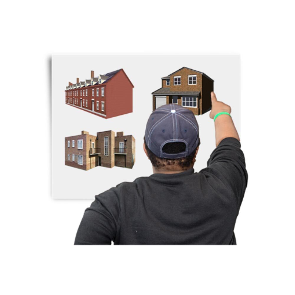 An image showing a man decidign where to live