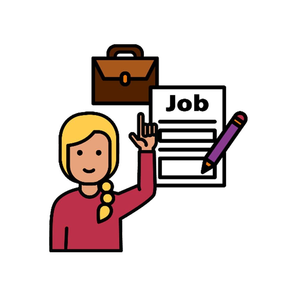 Illustration of a woman applying for a job